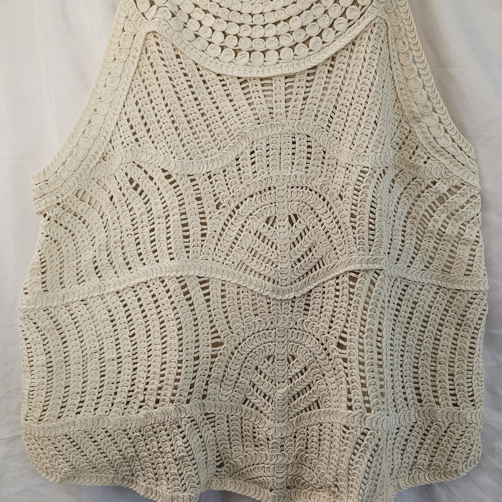 Elegant Cream Crochet Blouse